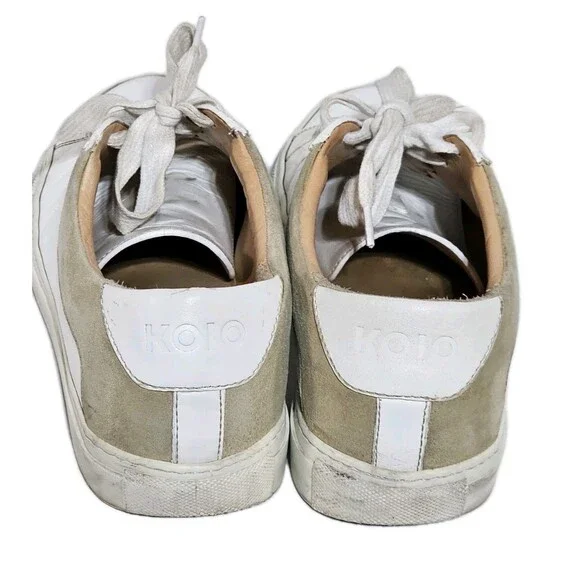 KOIO Shoes Mens EU42 US 9 Capri Low Top White Gray Leather Suede Sneakers - Picture 3 of 11